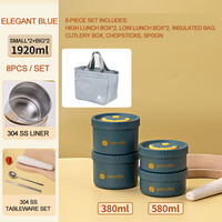 Boîte à lunch en acier inoxydable de 1920 ml avec sac, fabriquée en Chine