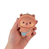 Porte-clés pendentif sac à dos Yier Bubu en PVC léger à visage variable, motif ours de dessin animé mignon, avec visages interchangeables Dudu Bubu