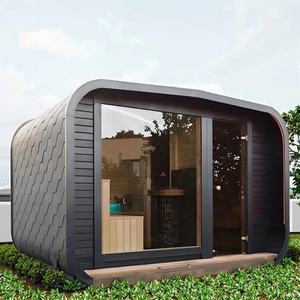 ساونا خارجية فاخرة بتصميم عصري من خشب الهيملوك، مع موقد وتدفئة بالأشعة تحت الحمراء البعيدة، كوخ حديقة، مباشرة من المصنع - Product Image 3