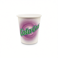 Gobelet en papier jetable biodégradable et compostable Cola Cao Classic 12 Oz (350ml) avec couvercle à rabat motif feuillage pour emporter