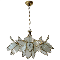 Lustre en verre de Murano élégant et romantique de style français, luminaire suspendu de luxe en forme de lotus pour restaurant, salon, exposition, hall d'entrée, décoration