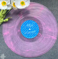 10 "disques vinyles de couleur bleue opaque musique disque vinyle accepter le pressage de logo personnalisé