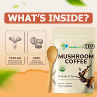 Mélange de café en poudre aux champignons nootropiques naturels en gros, marque privée OEM - Préparation nutritive à base de plantes
