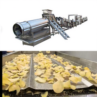 Industriële aardappelchipsfabriek voor gezouten aardappelchips met continue frituur-, kruiden- en verpakkingsmachine