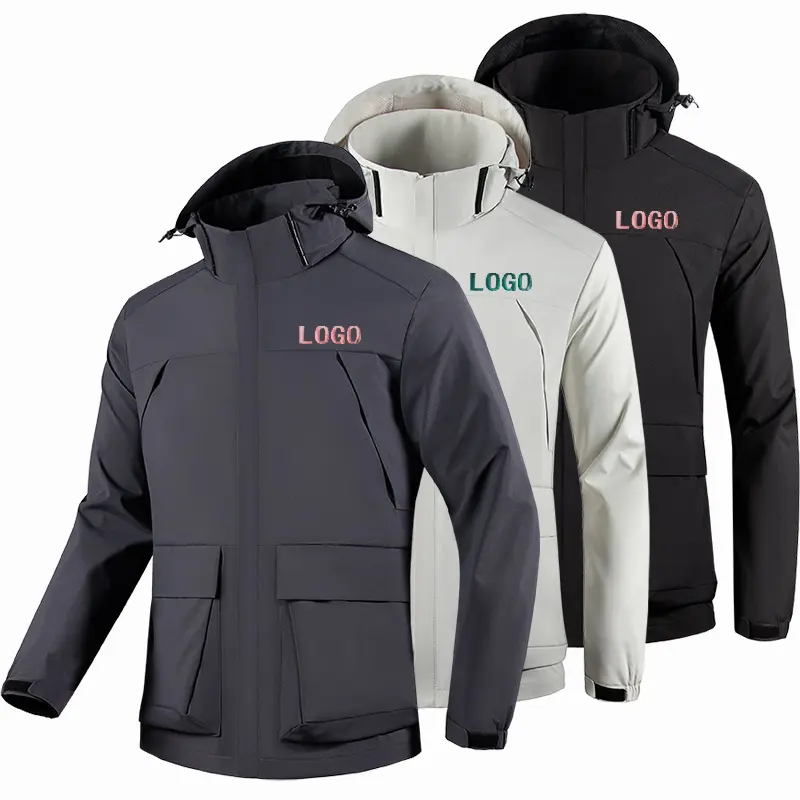 New soft shell jacket Custom design winter work clothes Men's windproof waterproof mesh lining Zipper soft shell jacket