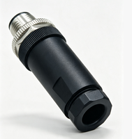 Conector de Aviación Macho de 4 Pines M12-P4S-PG9, Impermeable, con Terminal de Tornillo, 630VAC/DC, Acero Inoxidable, Clasificación IP67 para Automatización