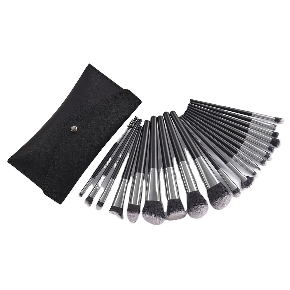 20 Cái Đen Bạc Nhựa Xử Lý Tổng Hợp Tóc Trang Điểm Brushes Nhà Sản Xuất Trung Quốc Các Sản Phẩm Làm Đẹp Khác Cho Phụ Nữ Trang Điểm Lớn