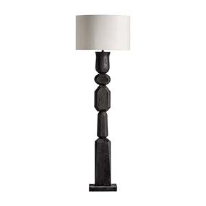 Lámpara de pie de madera maciza con pantalla de tela y fuente de luz LED para sala de estar, dormitorio y decoración del hogar - Product Image 2