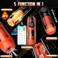 Machine de masturbation masculine automatique avec écran LCD, 9 modes de succion, de poussée, de rotation et de chauffage, type 'Airplane Cup'