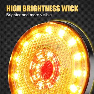 Feux arrière de moto à LED ambre rouge ronds de 12 V, feux de position latéraux, feux de brouillard arrière pour camion <span class=keywords><strong>remorque</strong></span> - Product Image 3