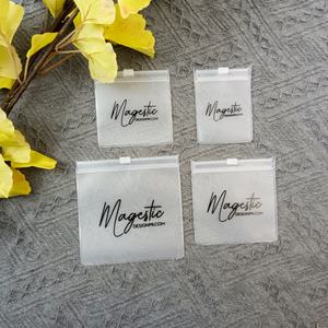 Custom Logo EVA Bag Ring <b>Necklace</b> Earring Storage Jewelry Ziplcok Pouch <b>Small</b> Frosted Plastic Zipper Packaging Bags - Product Image 6