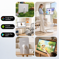 TV Portabel 27" 2-in-1 dengan Roda, Layar Sentuh FHD, Bersertifikasi EDLA, 6G+128GB, Sistem Operasi Android 15, Baterai 10000mAh, Smart TV