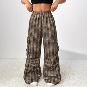 Pantalon large à carreaux de style INS européen et américain, tendance et polyvalent pour femmes - Product Image 5