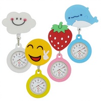 Montre d'infirmière extensible en caoutchouc souple, motif animal de dessin animé, montre de poche pour infirmière et médecin