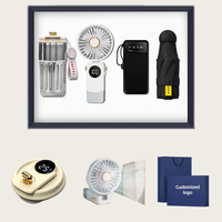 Masseur de cou en acier inoxydable de luxe personnalisable, ventilateur pliable, impression UV, logo d'entreprise, ensemble cadeau promotionnel pour le bureau, fabrication en usine