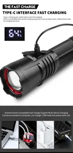 2000lumens Xhp160 30W Wick LED Flashlight High Power TorchLighting Distance 1500M Waterproof Tactical Hunting Lights Flashlights