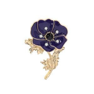 Nouvelle broche strass fleur de coquelicot - Product Image 5