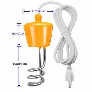 Pemanas Air Imersi Baja Tahan Karat 1500W dengan Batang Pemanas Air Elektrik Penggunaan Perjalanan Termostat - Product Image 2