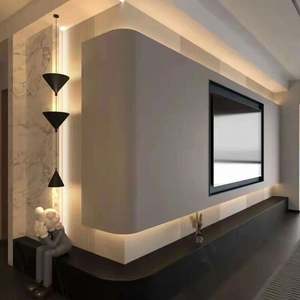 Buffet et armoire d'entrée intégrés en bois de style moderne personnalisable pour hôtel, salon - Product Image 4