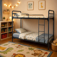 Litera moderna con marco de Metal para adultos y niños, segura y estable para uso en hostales/apartamentos, fácil montaje, tamaño/color personalizable