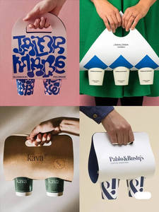 Portador de papel personalizado IMEE, soporte para bebidas para llevar, bandeja de café desechable con capacidad para 2 tazas, soporte para bebidas frías y calientes - Product Image 3