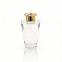 Ensemble de flacons diffuseurs ronds en verre transparent de luxe 100/200/500 ml avec couvercles haut de gamme, récipients élégants rechargeables, impression sérigraphique
