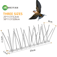 Base en plastique de 25cm 50cm, pointe d'oiseau en acier inoxydable