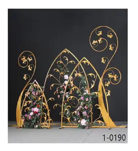 Goldene Hochzeits feier Tisch vase Dekoration Boden Metall Vase Säule Blumen ständer Hochzeits dekoration