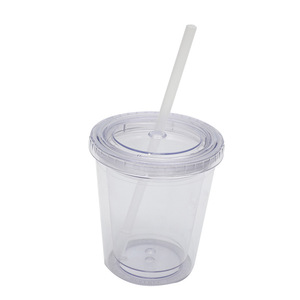 Shang Kou Ai 12Oz Double Walled Plastic <b>Cups</b> <b>With</b> <b>Lids</b> <b>Reusable</b> Straw <b>Cups</b> For Party General Use - Product Image 3