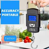 Báscula Electrónica de Alta Precisión para Equipaje, 50 kg/10 g, con Pantalla LCD Retroiluminada y Gancho Metálico, Lista para Enviar