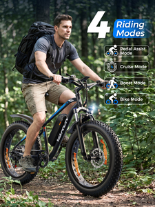 จักรยานไฟฟ้า VARUN 26 นิ้ว ยาง Fat Tire กำลัง 250 วัตต์ ได้รับมาตรฐาน EU ความเร็ว 25 กม./ชม. ระบบช่วยปั่น 5 ระดับ เกียร์ Shimano 7 สปีด ระดับการกันน้ำ IP65 รับน้ำหนักได้ 150 กก. คลังสินค้า EU ระยะทางทดสอบ 65 กม. - Product Image 6