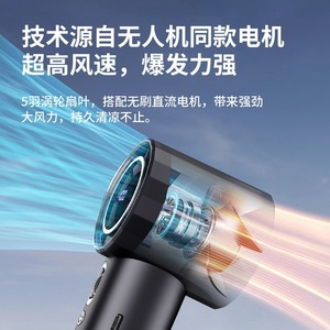 Mini Ventilador Portátil Sin Aspas, 100 Velocidades, Pantalla Digital, Recargable por USB, Opciones de Color Gris, Blanco y Rosa - Product Image 5