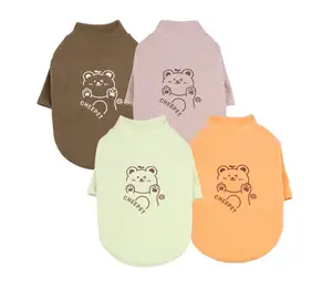 Kaus beruang Teddy cetak musim gugur dan musim dingin, dengan bulu imitasi untuk menjaga hangat anjing kecil mantel dasar pakaian Bipedal hewan peliharaan
