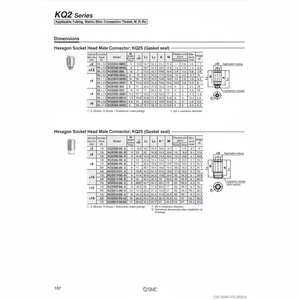 Raccord instantané SMC Pneumatics KQ2S04-01AS pièces pneumatiques - Product Image 1