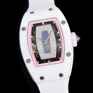 Montre mécanique pour <span class=keywords><strong>femme</strong></span> tendance RM0701 en céramique blanche, style étoile, entièrement sertie de diamants, montre de luxe légère - Product Image 2
