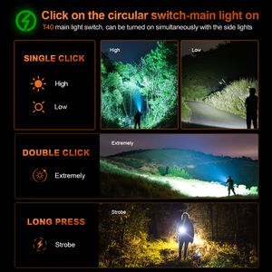 Helius mới siêu sáng T40 + COB * 3 bên đèn có thể được điều chỉnh 90 ° làm việc ngọn đuốc ánh sáng nhôm đuôi từ dẫn đèn pin - Product Image 3