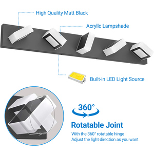 ETL Moderne LED Innen-Badezimmerleuchte 5-Flammig 30 Zoll 25W Spiegelwandleuchte Dimmbar Weiß IP44 Badezimmerlampe CRI 80 Schminkleuchte - Product Image 6