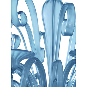 Lampadario Moderno Contemporaneo in Vetro di Murano Blu Satinato per Decorazione Casa <span class=keywords><strong>Soggiorno</strong></span> - Product Image 4