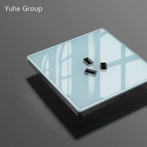 แผงควบคุมแบบสัมผัสติดผนังสีดำมาตรฐานสากล พร้อมเต้ารับกระจกนิรภัย 2 ช่อง แบบโมเดิร์น - Product Image 2