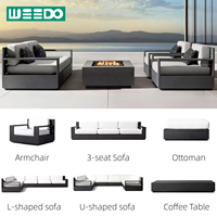 Outdoor-Sofa-Set aus Aluminium, Wasserfestes Resort-Gartenmöbel-Set, Wetterfestes Metall-Gartenmöbel-Set für Villa und Hotel