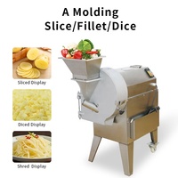 Automatische Multifunctionele Commerciële Groente-En Fruitsnijmachine Roestvrijstalen Motor Voor Aardappelkomkommerchampignonmaïs