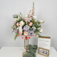 Anpassbarer Rosa & Blauer Seidenblumenstrauß Künstliche Tischblumenkugel für Hochzeitsdekoration Hochzeitsfeier Heimdekoration