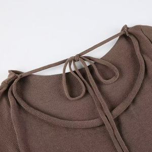 Maglione Invernale da Donna Rapcopter Stile Vintage con Maniche Regolari e Scollo a V, Top Lavorato a <span class=keywords><strong>Maglia</strong></span> Stile Francese Tinta Unita con <span class=keywords><strong>Schiena</strong></span> <span class=keywords><strong>Scoperta</strong></span> e Vestibilità Ampia - Product Image 5
