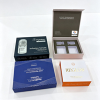 Emballage de luxe en papier rigide bleu océan, forme livre, avec fermeture magnétique, gaufrage et doublure en éponge, recyclable, pour parfum