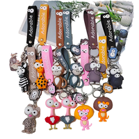 Pendentif porte-clés animal de dessin animé créatif Singe zèbre mignon avec pendentif et porte-clés sac en plastique léger grands yeux