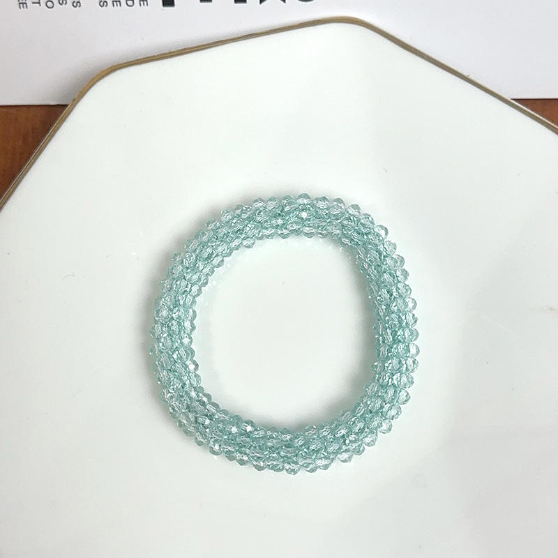 Transparent light blue crystal hair ring