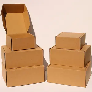 Recycled Custom clothing brown kraft cardboard paper shipping mailing corrugated food carton box packaging with logo
