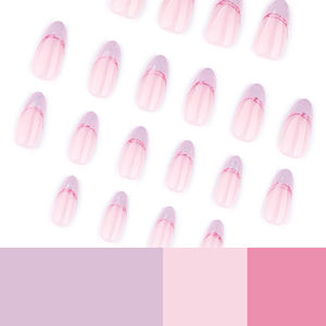 Dropshipping 24 Uds. 3694 Elegantes <span class=keywords><strong>Uñas</strong></span> Postizas Rosa Oro <span class=keywords><strong>con</strong></span> Brillo, Puntas Cortas Almendradas, <span class=keywords><strong>Uñas</strong></span> Artificiales a Presión - Product Image 3