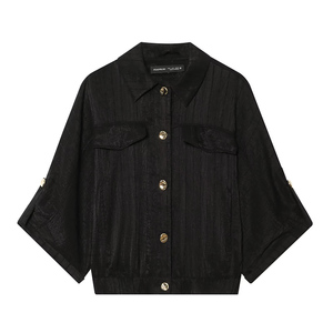 Chemisiers d'été 2026 pour femmes PB&ZA – Blouses décontractées à simple boutonnage, manches courtes, poignets retroussés, style chic et simple - Product Image 2
