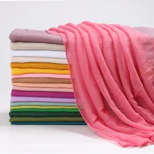 Comfortable Polyester Viscose Mix India Scarf Voile Hijab In Huge Colors